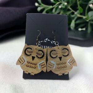 Handcrafted Sleepy Owl Earrings